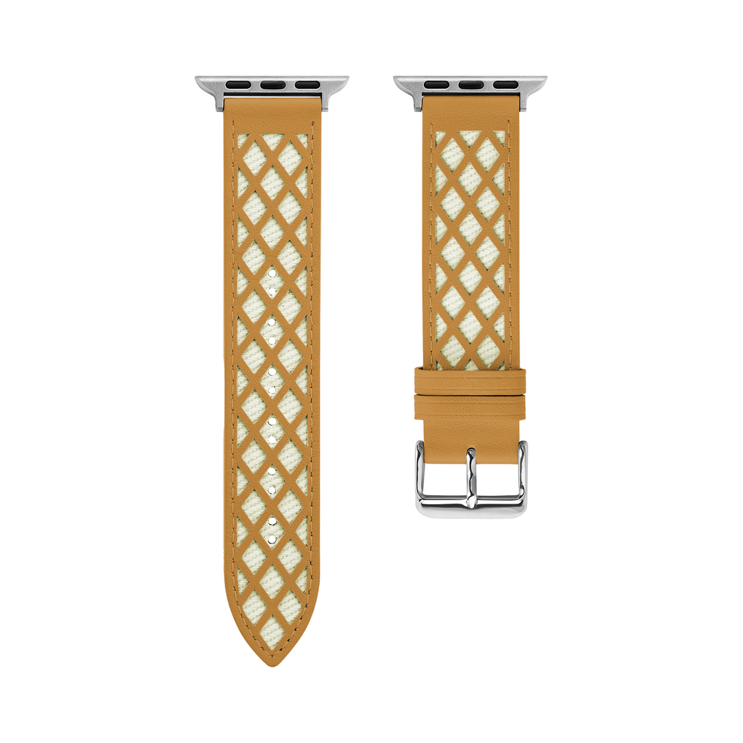 Luxury Leather Lattice Apple Watch Bands for Women