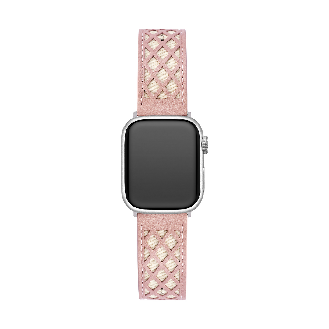 Luxury Leather Lattice Apple Watch Bands for Women