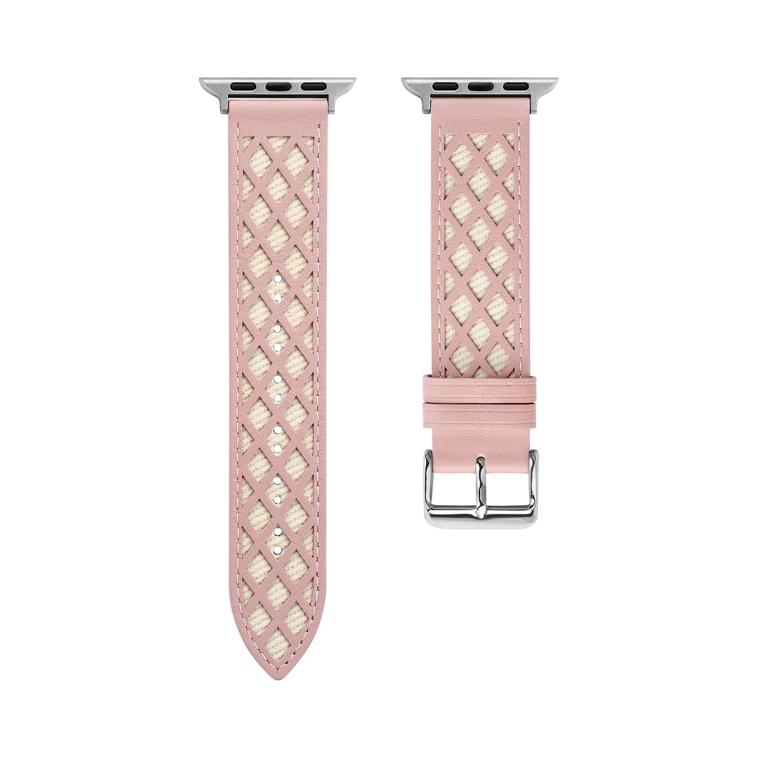 Luxury Leather Lattice Apple Watch Bands for Women