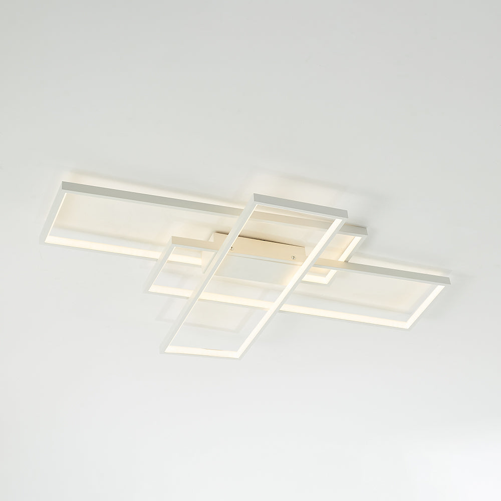 Multi-Rectangular Flush Mount Ceiling Light in Black and White