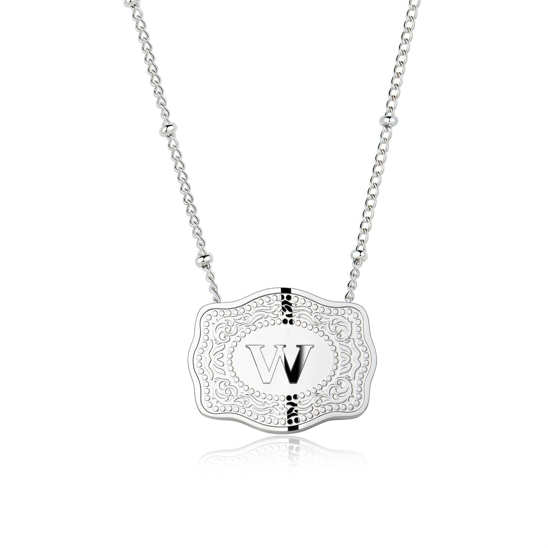 Dainty Belt Buckle Letter Initial Necklaces