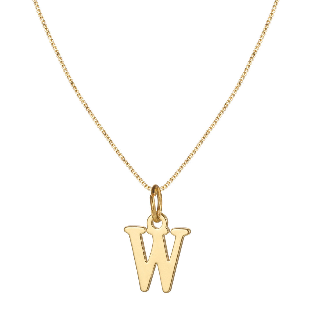 14k Sleek Serif Initial Necklace