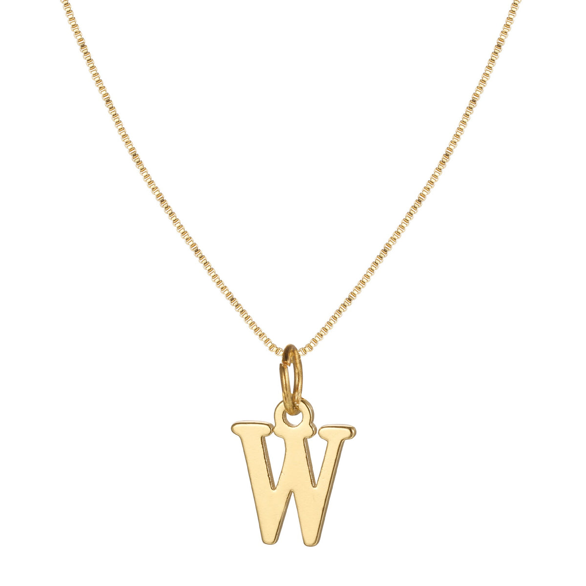 14k Sleek Serif Initial Necklace