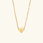 Load image into Gallery viewer, Heart Initial Gold Necklace
