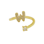 Load image into Gallery viewer, Dainty Bubble Diamond Wrap Initial Ring
