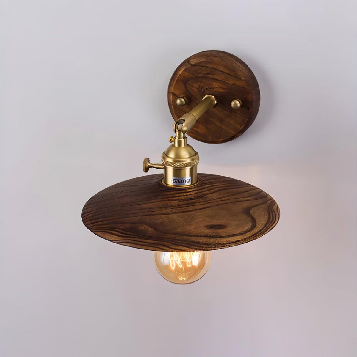 Walnut Flared Classic Elegance Wall Light