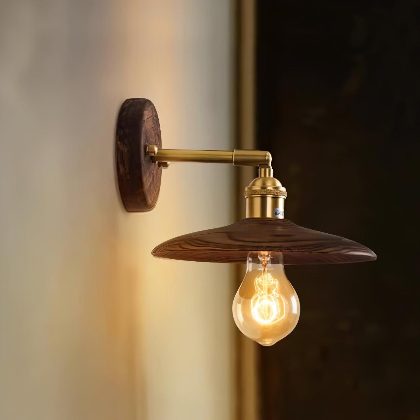 Walnut Flared Classic Elegance Wall Light