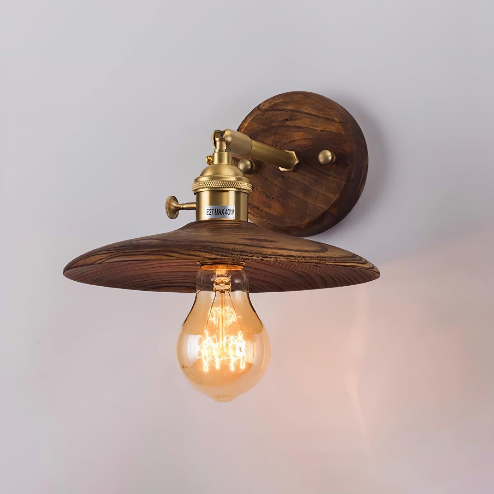 Walnut Flared Classic Elegance Wall Light