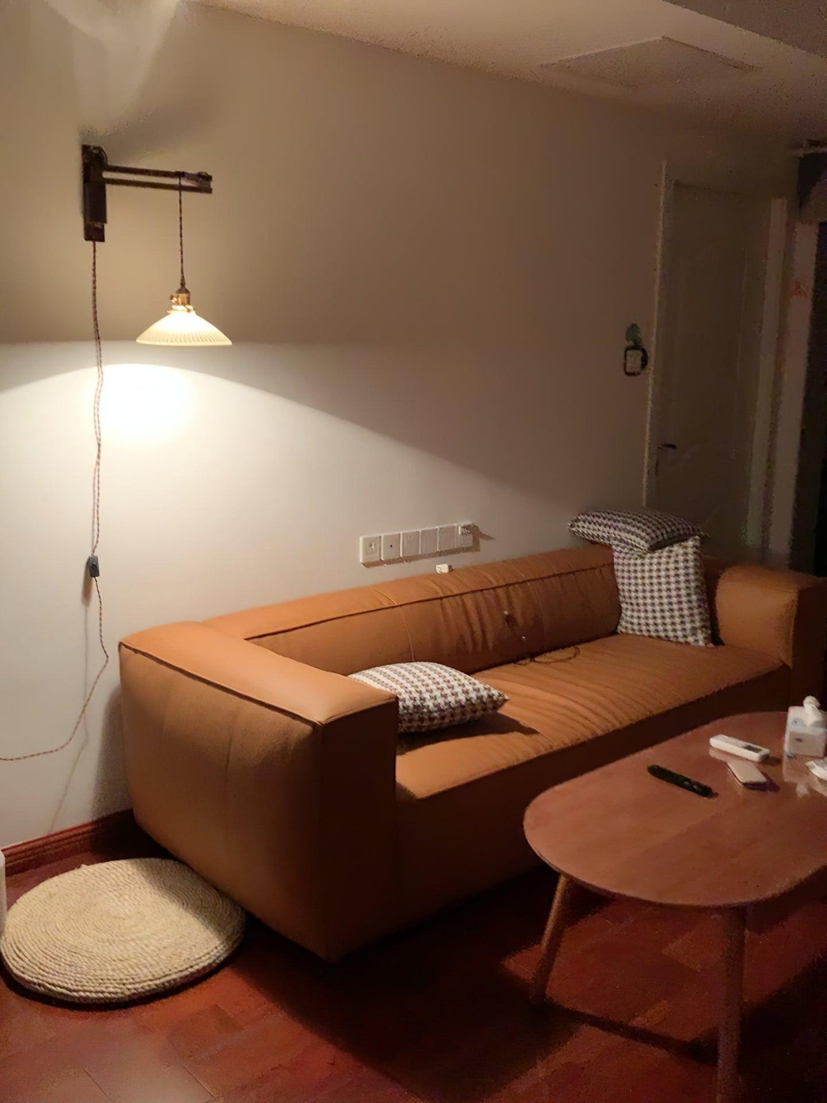 Circular Walnut Nordic Inspired Wall Lamp