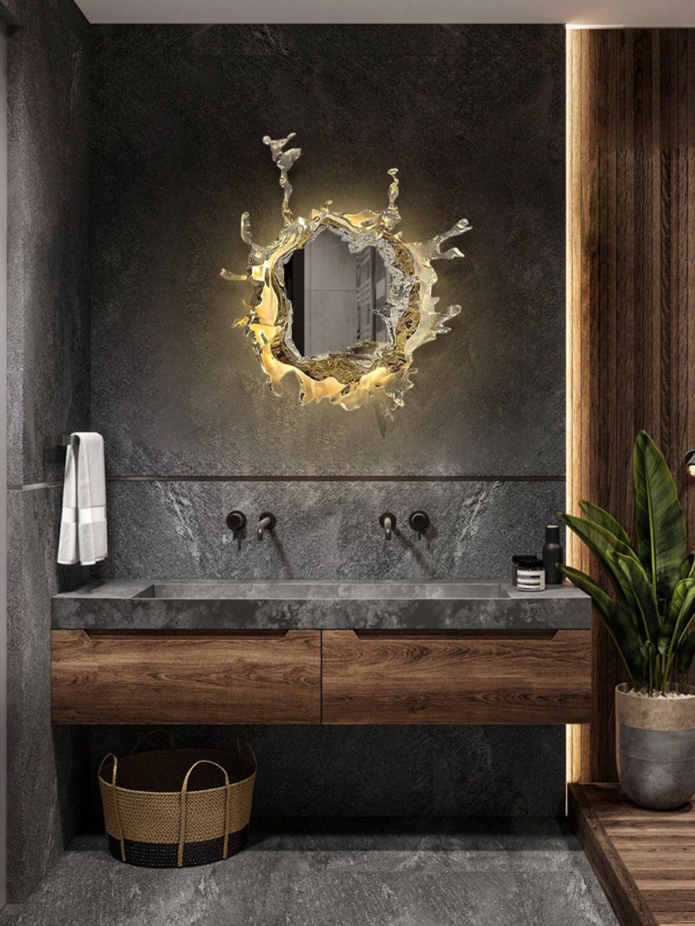 Water Drop Contemporary Mirrored Glass Wall Sconce
