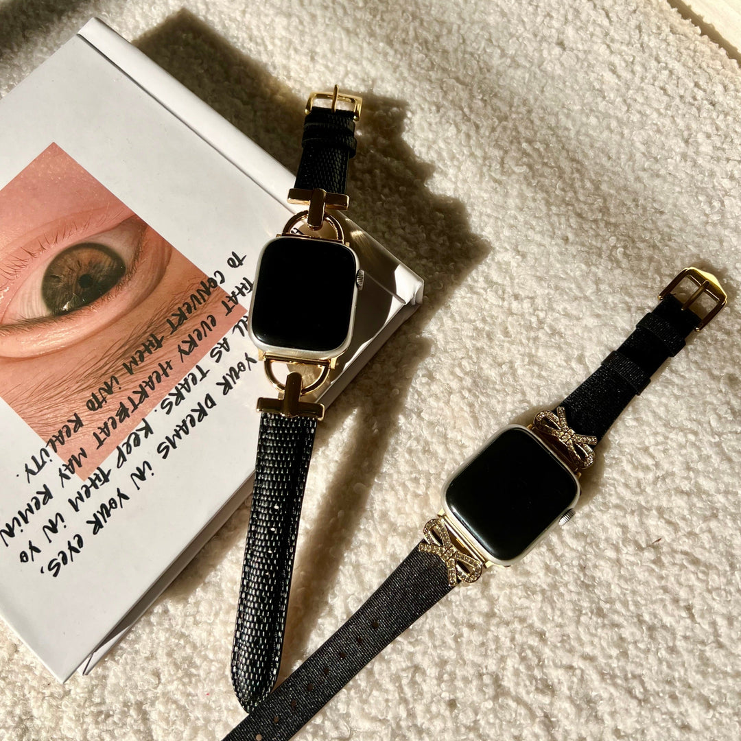 Dazzling Leather Classic Apple Watch Bands for Women