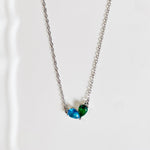 Load image into Gallery viewer, Dainty Dual Birthstone Heart Necklace
