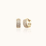 Load image into Gallery viewer, Tomiko Wide CZ Hoop Earrings
