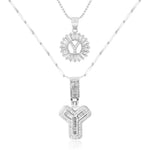 Load image into Gallery viewer, 2pc 14k Diamond Letter Initial Necklaces
