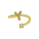 Load image into Gallery viewer, Dainty Bubble Diamond Wrap Initial Ring
