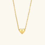 Load image into Gallery viewer, Heart Initial Gold Necklace
