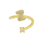 Load image into Gallery viewer, Dainty Bubble Diamond Wrap Initial Ring
