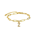 Load image into Gallery viewer, Dainty Paperclip Letter Initial Bracelet
