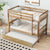 Twin Over Twin Rubberwood Bunk Bed with Trundle, Convertible Design in Natural Tones