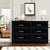 Modern 3 Drawer Chest of Drawers with 6 Drawers Dresser Clothes Organizer for Living Room and Bedroom In Black