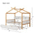 White and Natural Tone Full House Bed with Trundle and Bookshelf Storage