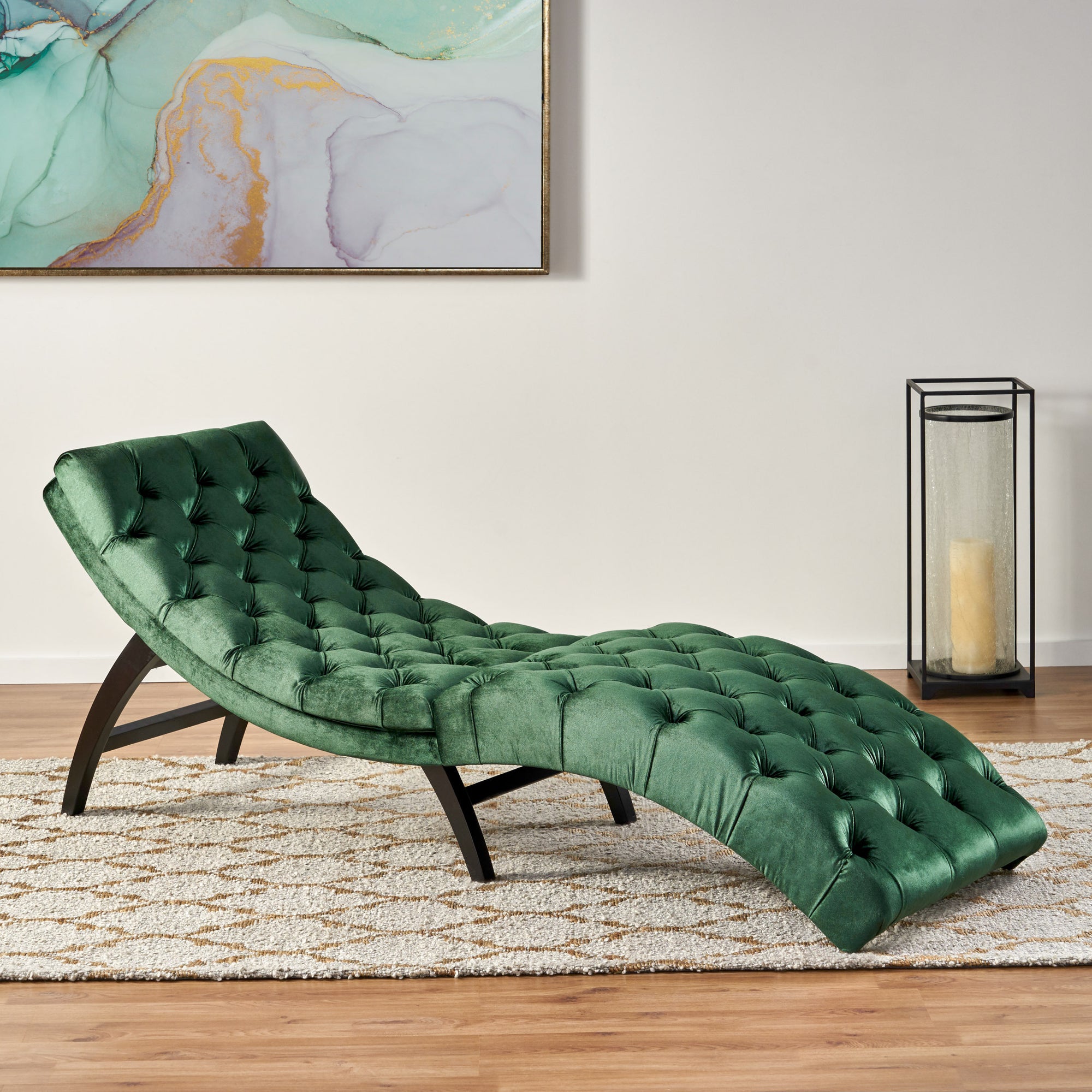 Emerald Altay Velvet Chaise Lounge