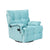 Cyan Velvet Convertible Recliner Sofa Chair With Phone Holder