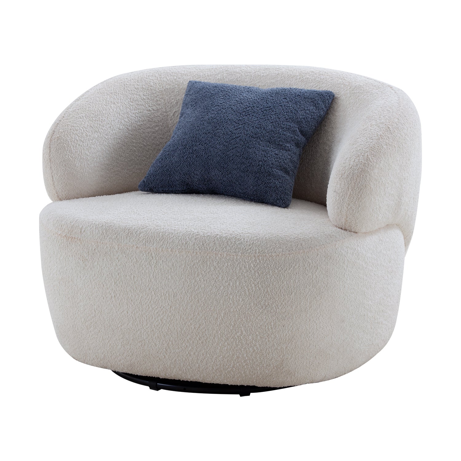 Beige Swivel Barrel Chair