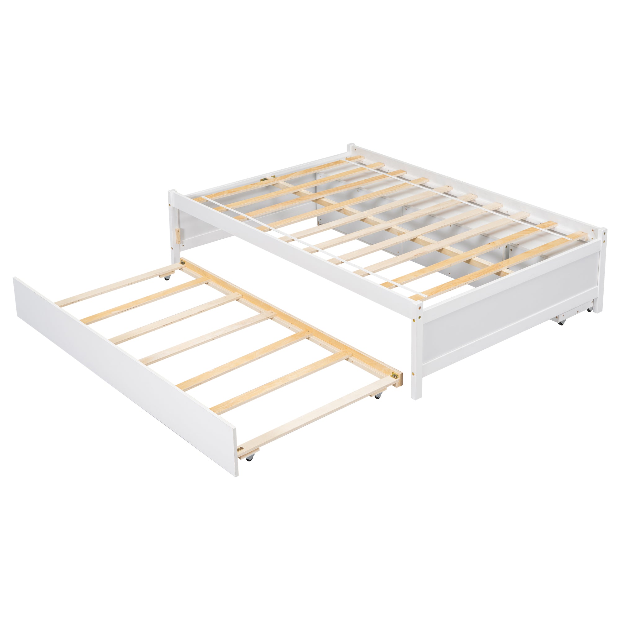 White Versatile Full Bed & Nightstand with Trundle and Underbed Storage Box