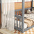 Gray Twin Size Canopy Frame Floor Bed with Fence and Guardrails