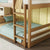 Triple Wood Bunk Bed with Two Built-in Ladders and Guardrails