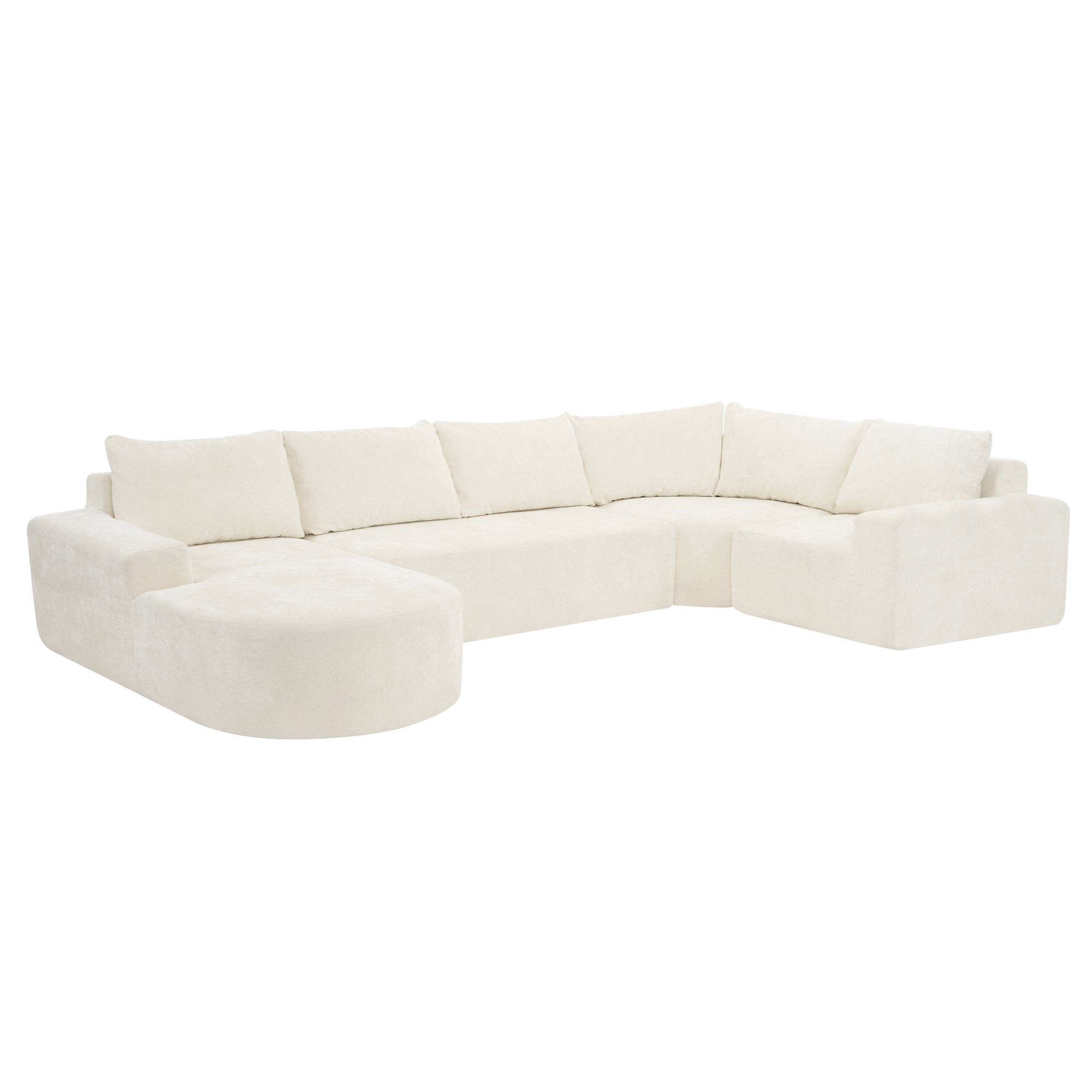 Amalfi Modular Chenille Sectional Sofa in Beige