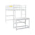 White Twin High Loft Bed with Ladder Landing Platform, Ladders, and Guardrails