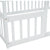 White Full Wood House-Shaped Toddler Floor Bed with Fence and Guardrails