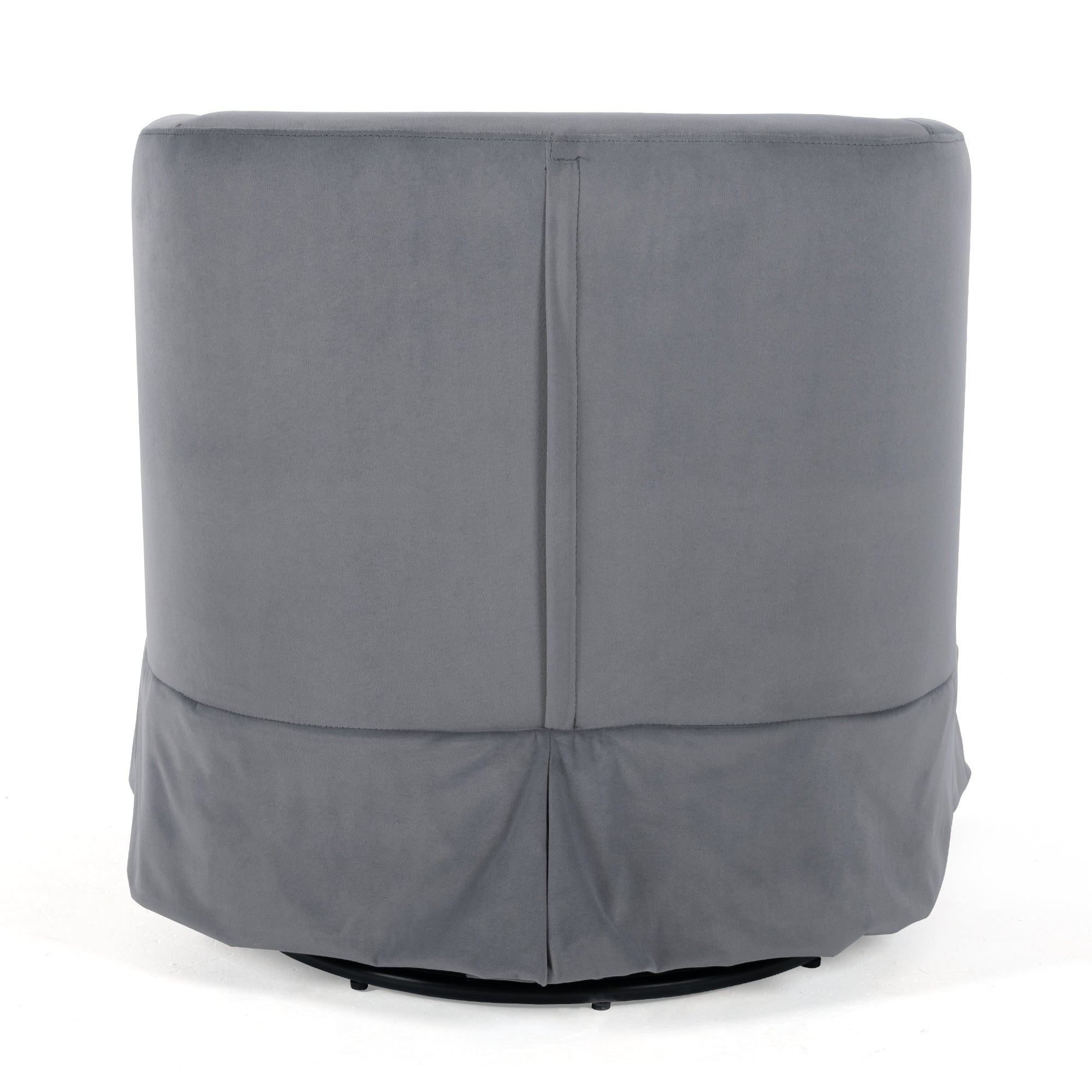 Gray Velvet Swivel Chair with 360-Degree Rotation and Comfortable Cushions