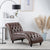 Dark Brown Faux Tufted Armless Chaise Lounge