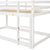 White Twin over Twin Loft Bed with Roof Design, Safety Guardrail, and Ladder