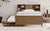 Walnut Twin Platform Bed with Trundle, Drawers & Storage Headboard