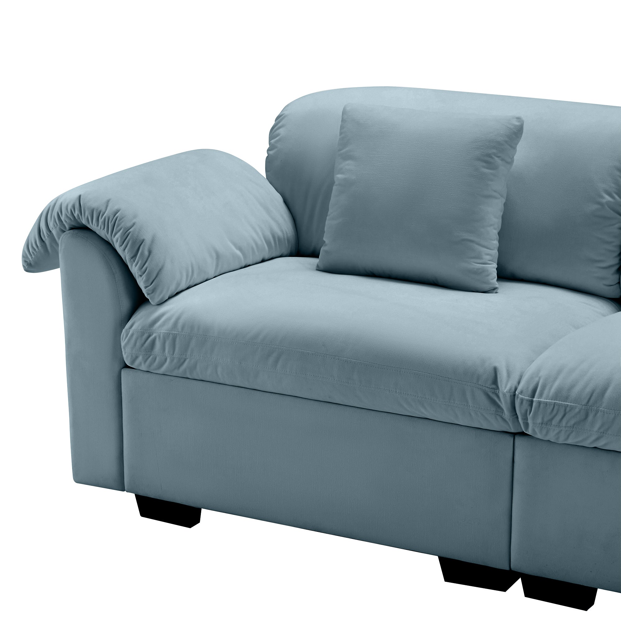 Lagos Velvet Modular Sofa in Blue