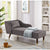 Modern Gray Velvet Chaise Lounge