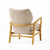 Mid-Century Modern Upholstered Armchair With Birch Wood Legs