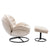 Beige Velvet Accent Chair with Ottoman and Metal Frame