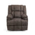 Power Recliner With Lumbar Heat & Massage Power In Brown Fabric