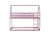 Twin Over Twin Pink House-Shaped Floor Bunk Bed with Ladder and Guardrails