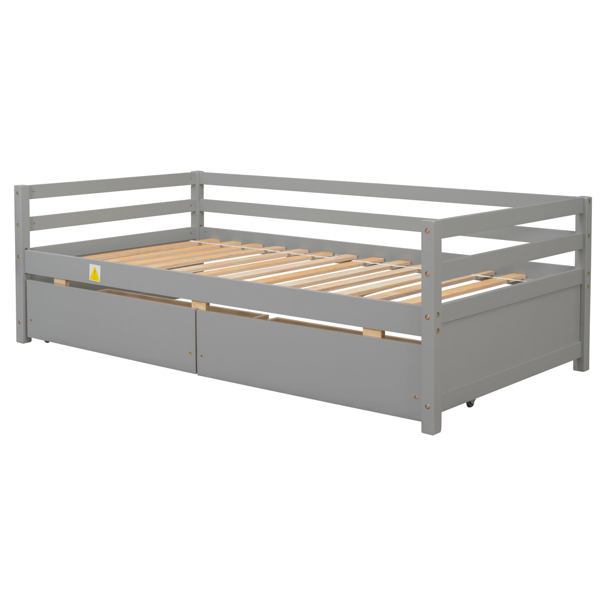 Twin Size Gray Daybed with Two Storage Drawers