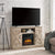 Farmhouse Classic TV Stand with Antique Fireplace Insert for TVs up to 50 Inches and Open Closed Storage In Ashland Pine