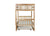 Twin Over Twin Rubberwood Bunk Bed with Trundle, Convertible Design in Natural Tones