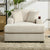 Cream Chenille Oversized Chaise Lounger With Built-In Charge Station & Cup Holders