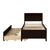 Twin Size Bed with Storage Integrated Headboard, Trundle & Drawers in Espresso