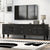 Modern 68.9'' TV Stand for TVs up to 75 Inches, Media Console with Fluted Glass Doors and Solid Wood Legs In Black